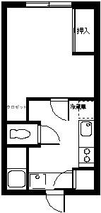 ロイ桔梗野(1K/1階)の間取り写真