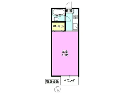 メゾン中村(1K/1階)の間取り写真