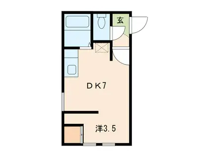 スタンホープ南郷(1DK/3階)の間取り写真