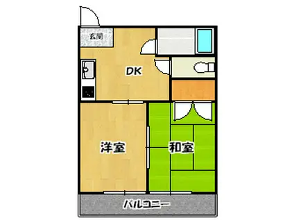 大野レジデンス(2K/3階)の間取り写真