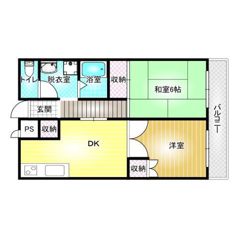 エトワールすみいち(2DK/3階)の間取り写真