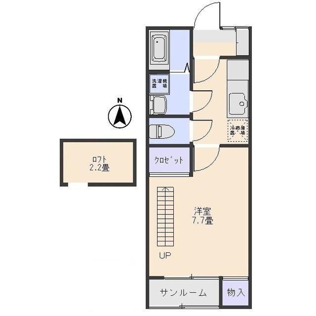 ルシエールA(1K/2階)の間取り写真