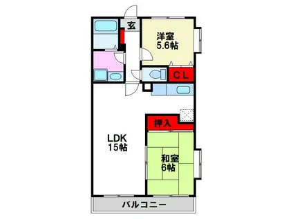 フルール98(2LDK/4階)の間取り写真