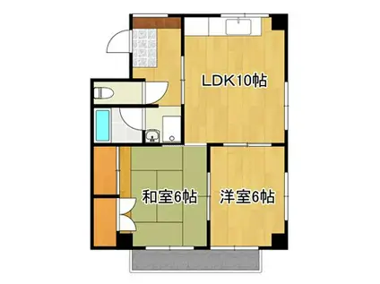 ヴァージャハイツ(2LDK/2階)の間取り写真