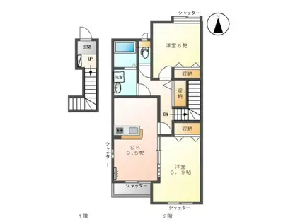 ブオナ レーガ I(2DK/2階)の間取り写真