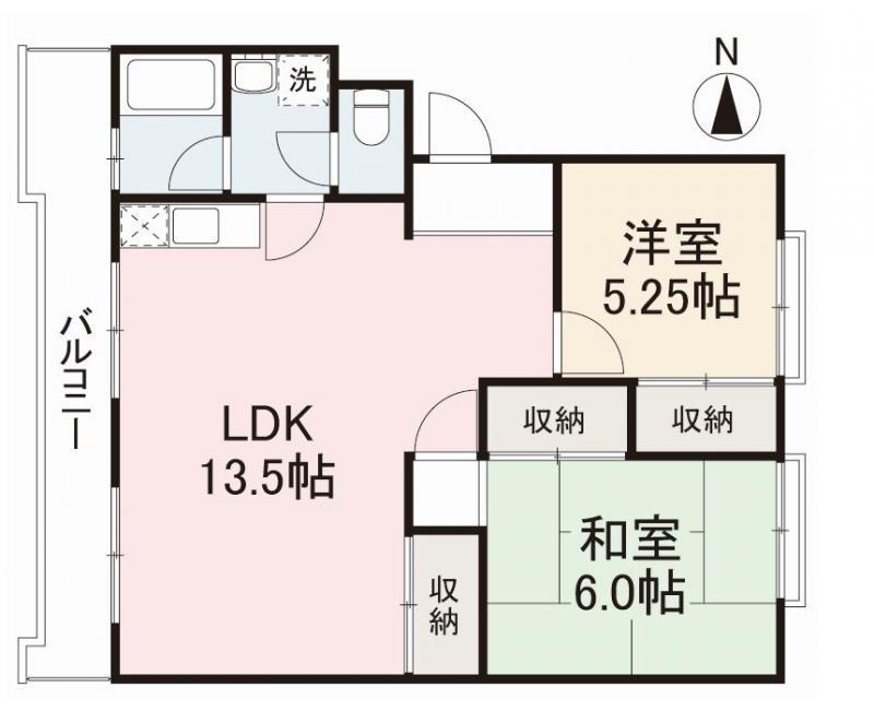 藤田ハイツ(2LDK/3階)の間取り写真