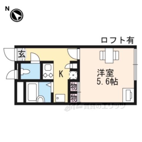 レオパレスU M E(1K/1階)の間取り写真