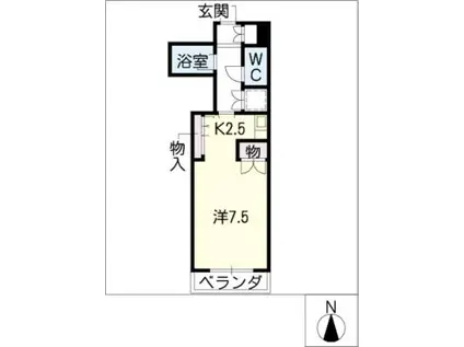 ハイネス本山(1K/3階)の間取り写真