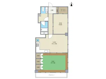 武蔵境マンション(2LDK/8階)の間取り写真
