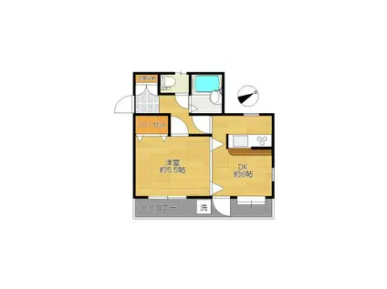 メゾンド昴(1DK/3階)の間取り写真