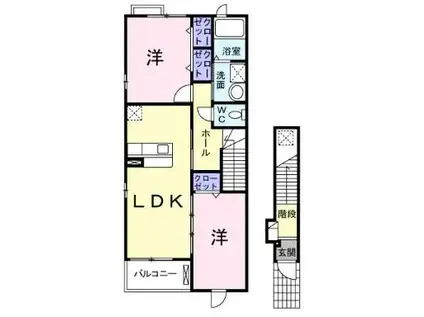 グランツB(2LDK/2階)の間取り写真
