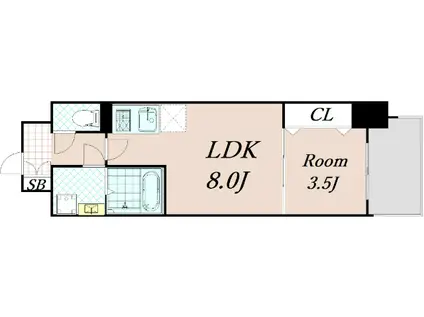 CREST TAPP 京都西京極DEX(1LDK/7階)の間取り写真