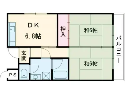 増田マンション(2DK/3階)の間取り写真