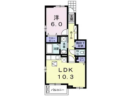 ブリーズ・フルール(1LDK/1階)の間取り写真