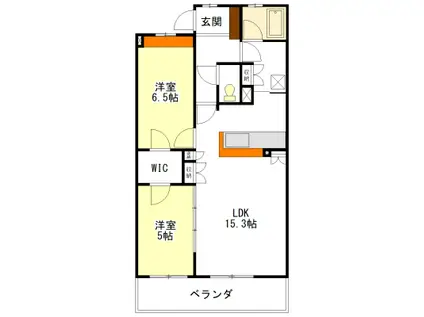 ローレルコート津新町(2LDK/7階)の間取り写真