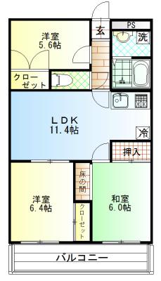 リバーサイドアーク(3LDK/3階)の間取り写真