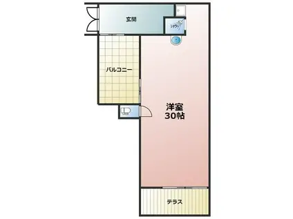 APARTMENT CLOUD(ワンルーム/1階)の間取り写真