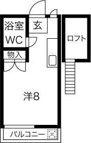 シティー丸和(ワンルーム/2階)の間取り写真