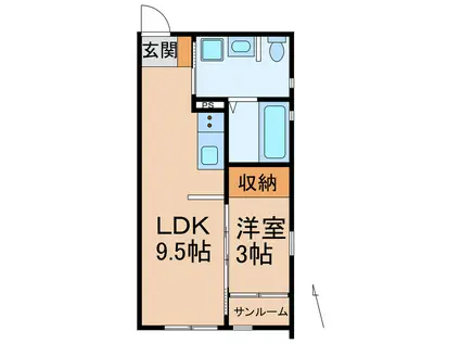 KOYA 430(1LDK/2階)の間取り写真