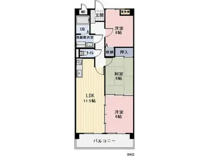 ラクール中切(3LDK/1階)の間取り写真