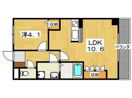 メゾン・ベルヴェデーレ(1LDK/3階)の間取り写真