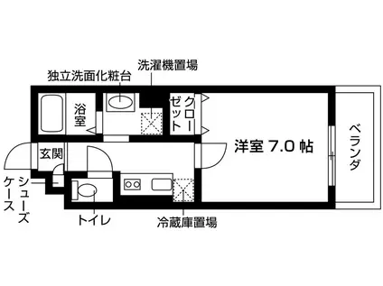 ASUKAII(1K/1階)の間取り写真