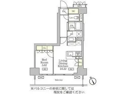 リーフシティ市川ザ・レジデンス(1LDK/3階)の間取り写真