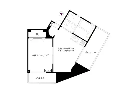 プレザント都立大学(1K/2階)の間取り写真