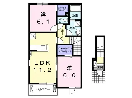 ウィング・コートIII(2LDK/2階)の間取り写真