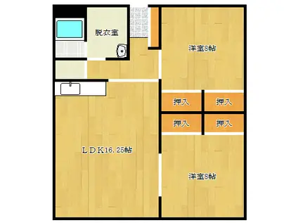 ポプラコート(2LDK/2階)の間取り写真