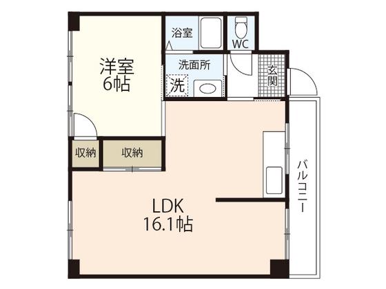 みかみビル(1LDK/3階)の間取り写真