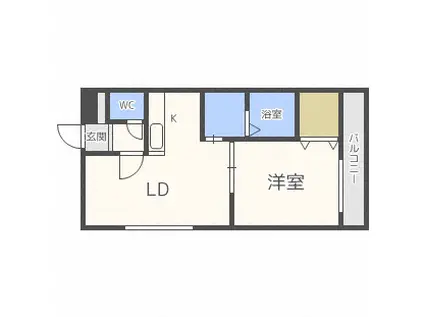 セルバテール南6条(1LDK/4階)の間取り写真