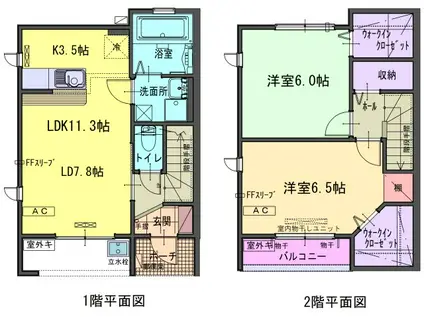 コルトーナG棟(2LDK/1階)の間取り写真