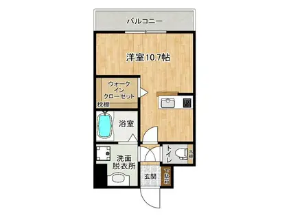 ルグラン九品寺(ワンルーム/8階)の間取り写真