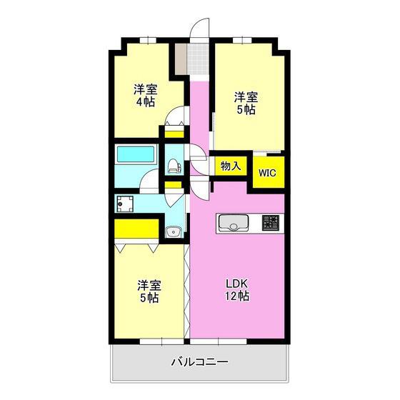 プラウド高崎あら町(3LDK/8階)の間取り写真