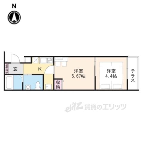 いろは梅小路(2K/1階)の間取り写真