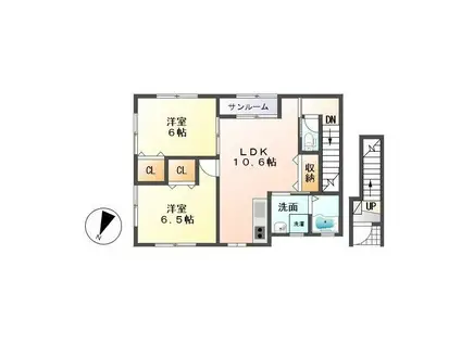 クラシア(2LDK/2階)の間取り写真