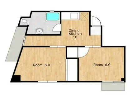 メイゾンオーク(2DK/5階)の間取り写真