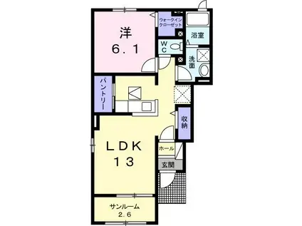 VE・XETA II(1LDK/1階)の間取り写真
