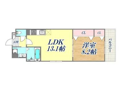 リアン名谷(1LDK/3階)の間取り写真
