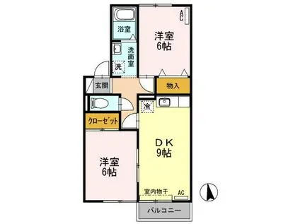 フォレスタ松永A・B(2DK/2階)の間取り写真