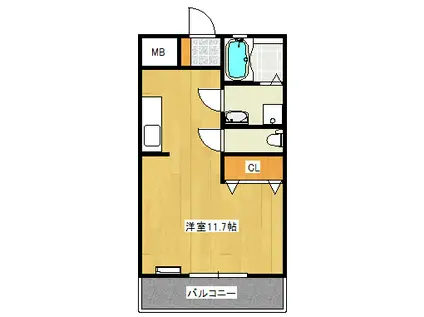 ファミール片島(ワンルーム/2階)の間取り写真