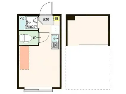 ハーモニーテラス東十条II(ワンルーム/1階)の間取り写真