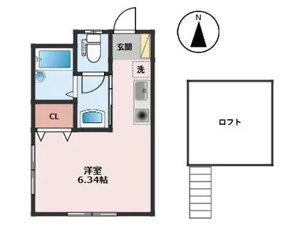 アヴァンセ立石II(ワンルーム/2階)の間取り写真