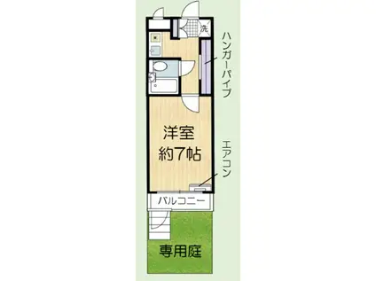 リバティー座間(1K/1階)の間取り写真