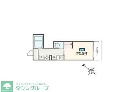 MELDIA東岩槻駅前(1K/3階)の間取り写真