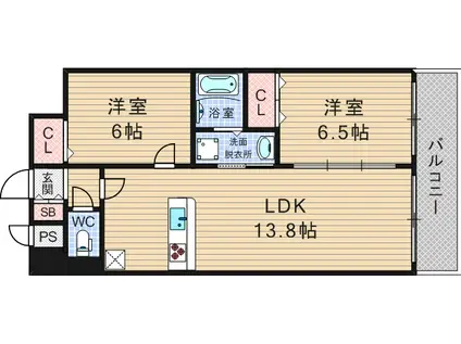 FDS GLANZ(2LDK/2階)の間取り写真