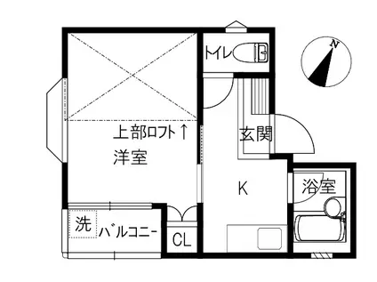ロフティV&M(1K/1階)の間取り写真