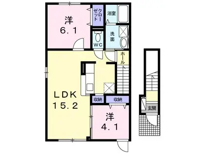 メゾンブローテII(2LDK/2階)の間取り写真