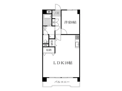パークサイド大和園(1LDK/2階)の間取り写真